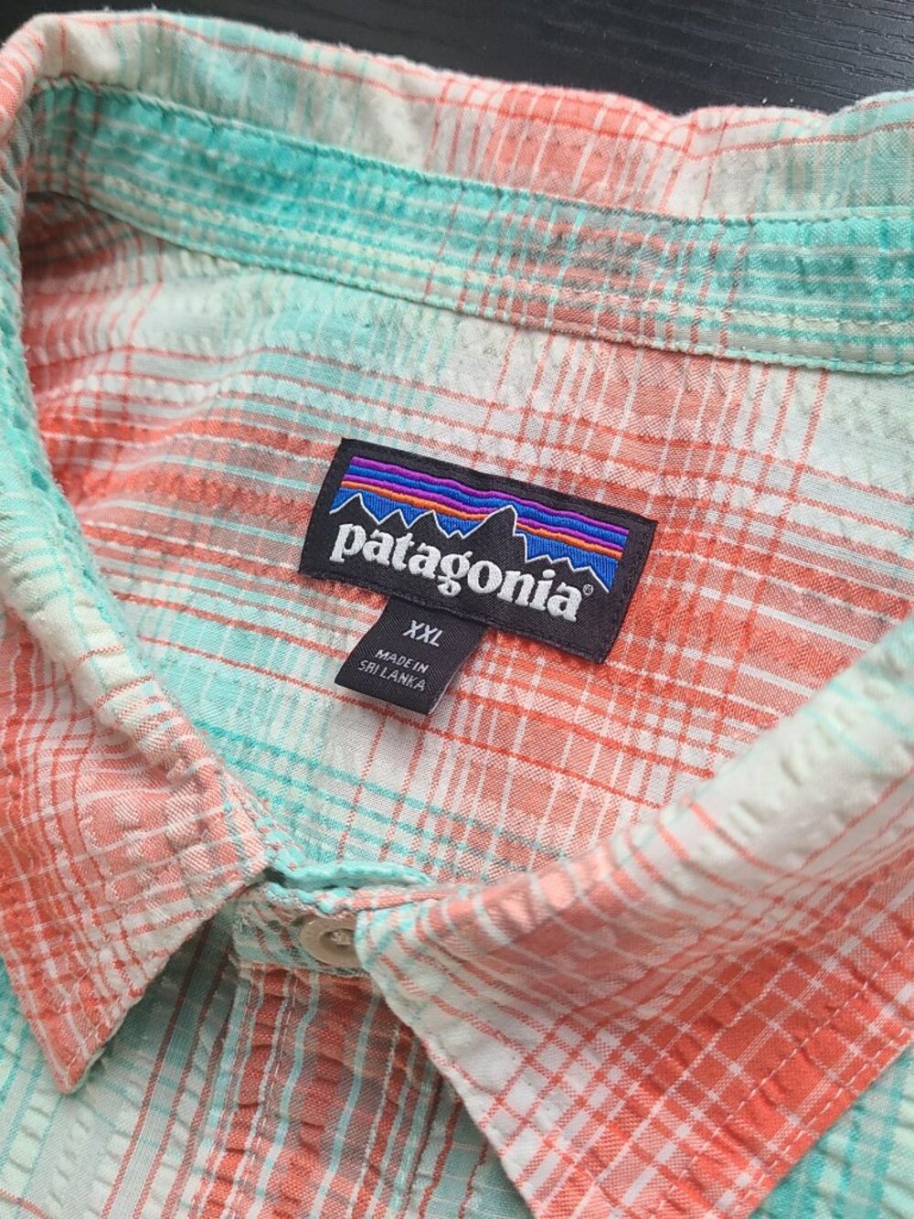 Patagonia M's Puckerware Short Sleeve Shirt Organic Cotton Blend Men 2XL Outdoor